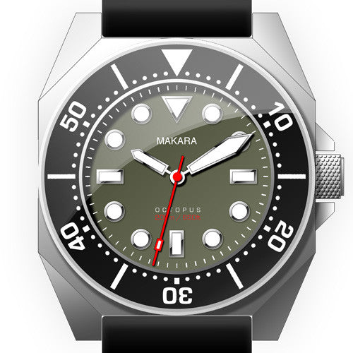 Makara Octopus (Stainless Steel / Green)